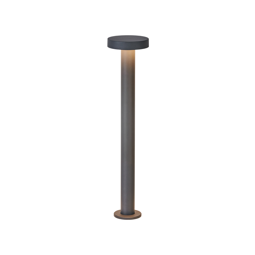 Modern Outdoor LED Bollard Path Light — Sand-Gray Aluminum, Transparent Glass, IP65, 3000K Warm, 320mm / 670mm / 770mm