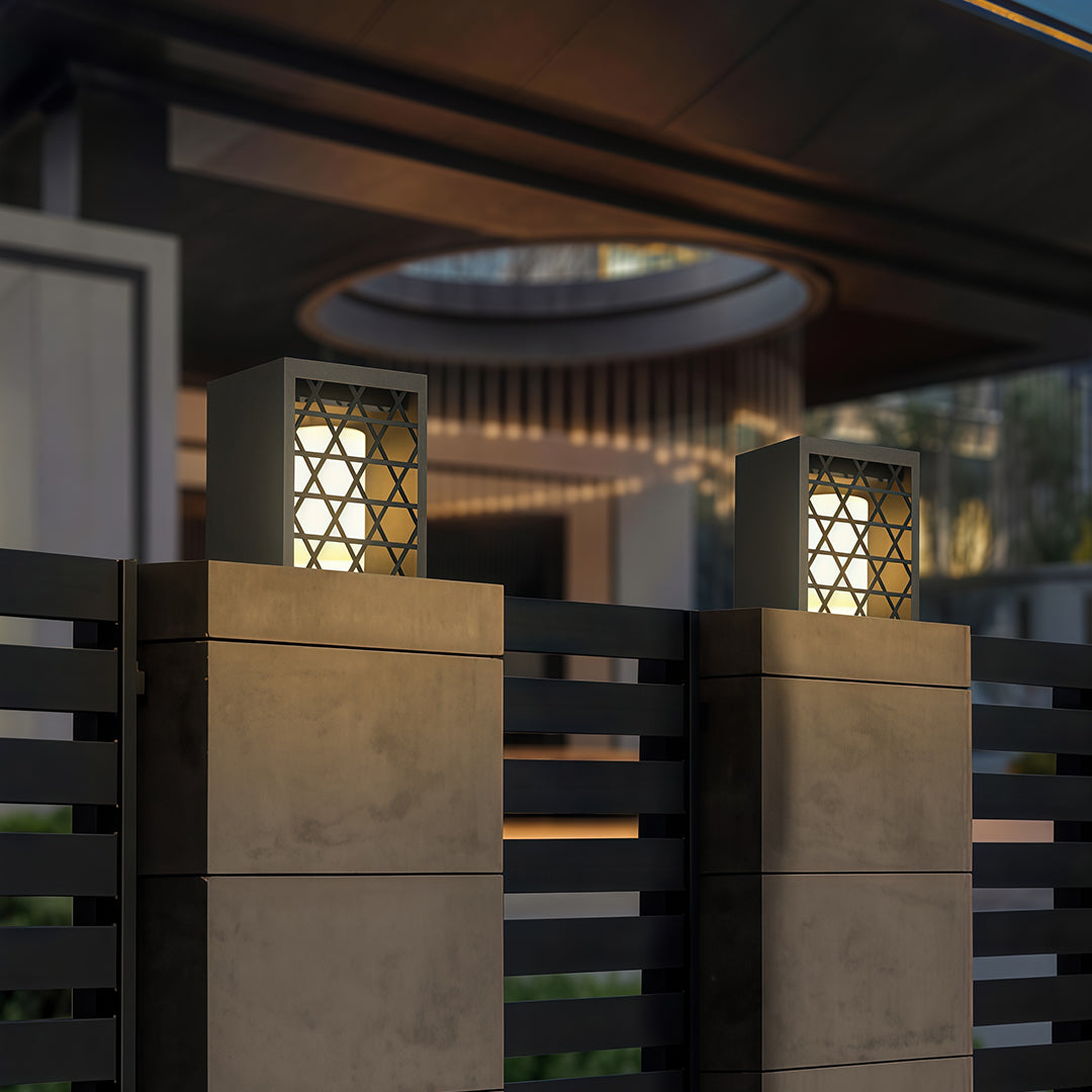 Modern Outdoor Bollard Light — Stainless Steel, Solar / Hardwired, IP65, LED, 3 Sizes