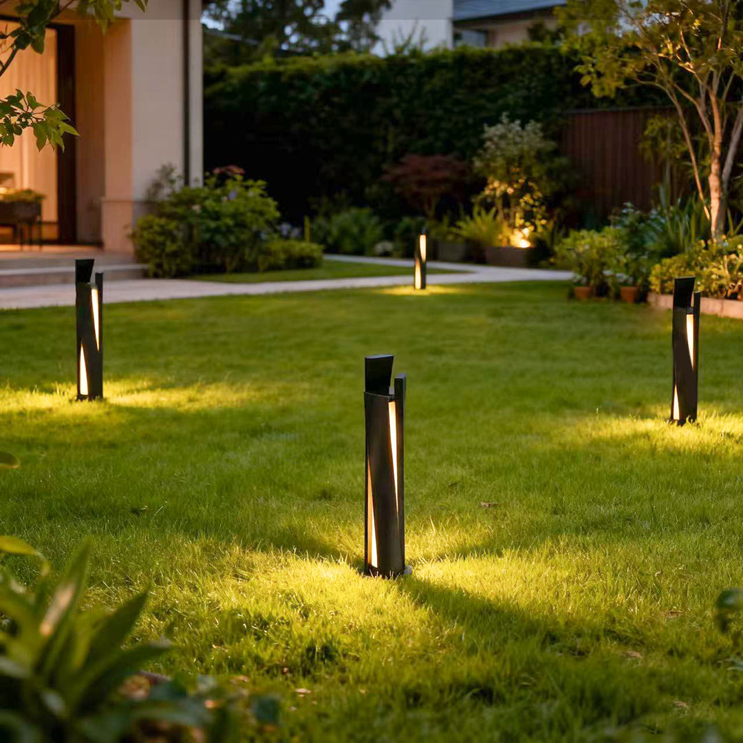 Architectural Outdoor Bollard Light — Black Aluminum, 20W LED, Dual Color Temperature (3000K / 6000K), IP65, 39.37" H