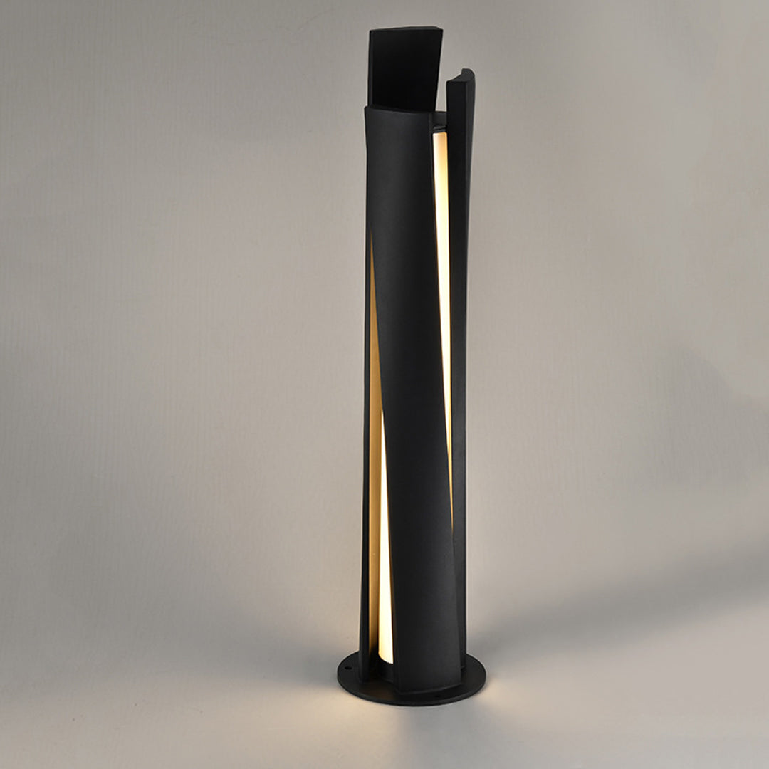 Architectural Outdoor Bollard Light — Black Aluminum, 20W LED, Dual Color Temperature (3000K / 6000K), IP65, 39.37" H