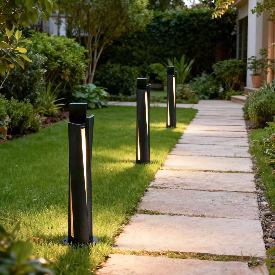 Architectural Outdoor Bollard Light — Black Aluminum, 20W LED, Dual Color Temperature (3000K / 6000K), IP65, 39.37" H