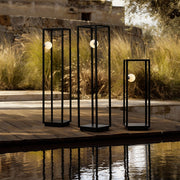 Outdoor Bollard Light — Black Aluminum, Plug-in or Solar, LED, IP54, 27.6" or 40.6"