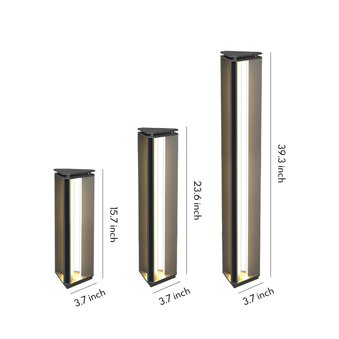 Minimalist Cylindrical Outdoor Bollard Light — Stainless Steel, 12W LED, IP65, 3000K Warm White, Three Heights