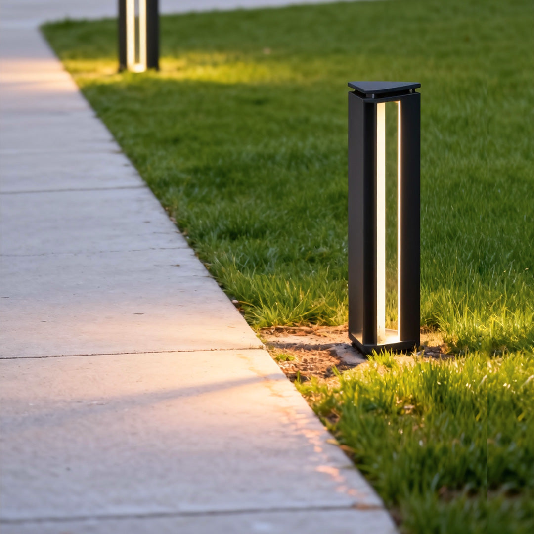 Minimalist Cylindrical Outdoor Bollard Light — Stainless Steel, 12W LED, IP65, 3000K Warm White, Three Heights