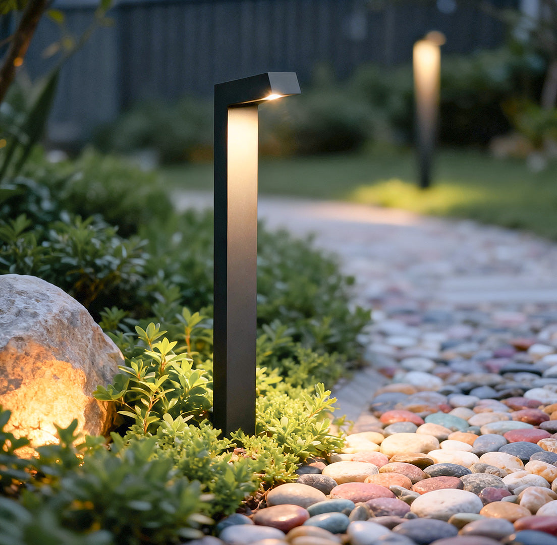 Modern Minimalist Bollard Path Light — Black Aluminum, 5W LED, Dual Color Temperature, IP65 Weatherproof