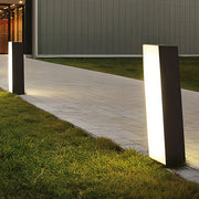 Geometric Sculpture Outdoor Bollard Light — Stainless Steel, LED, IP65, Three Sizes
