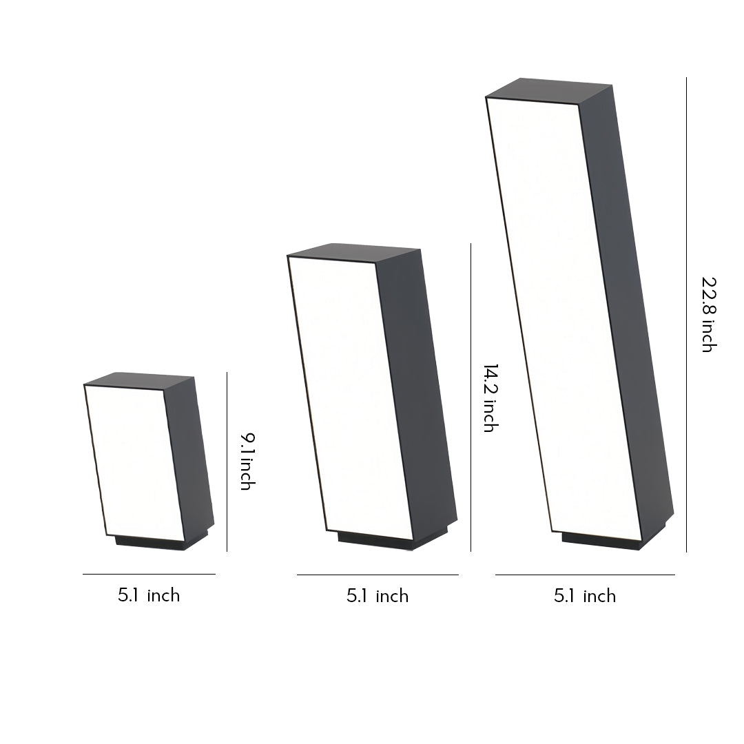 Geometric Sculpture Outdoor Bollard Light — Stainless Steel, LED, IP65, Three Sizes