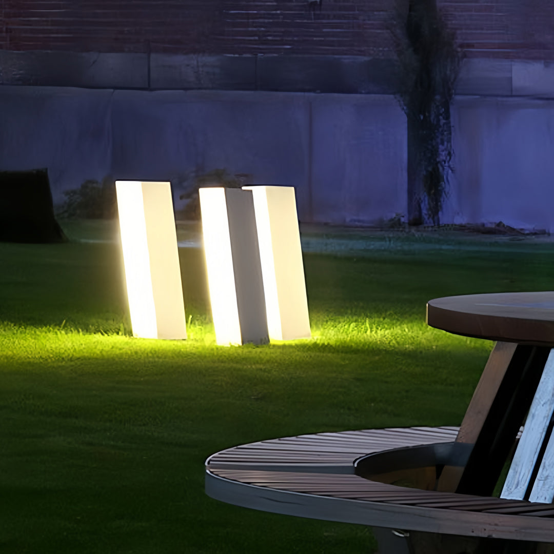 Geometric Sculpture Outdoor Bollard Light — Stainless Steel, LED, IP65, Three Sizes