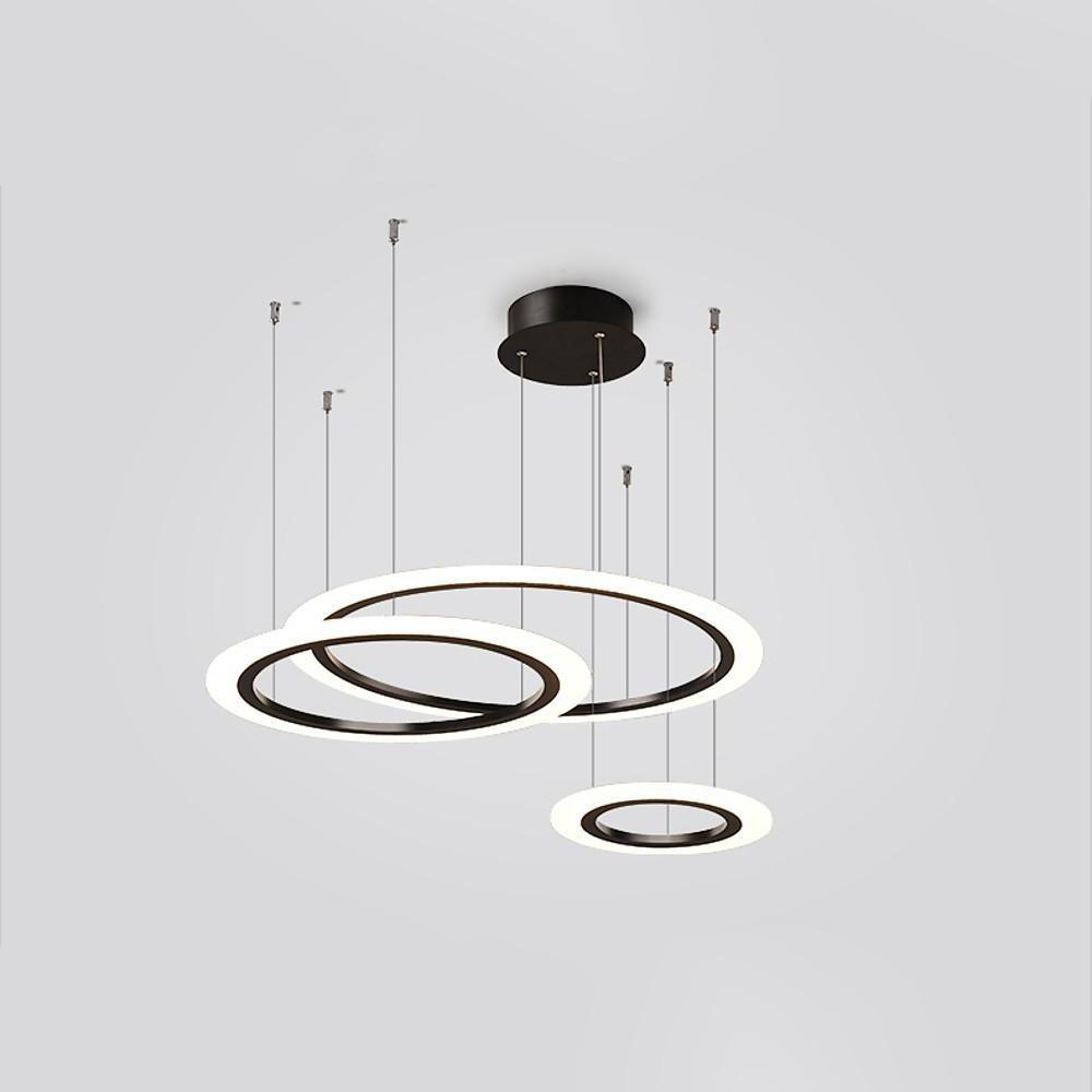 Artistic Circles LED Chandelier — Metal and Acrylic, 31" Diameter, Dimmable, Adjustable Cord