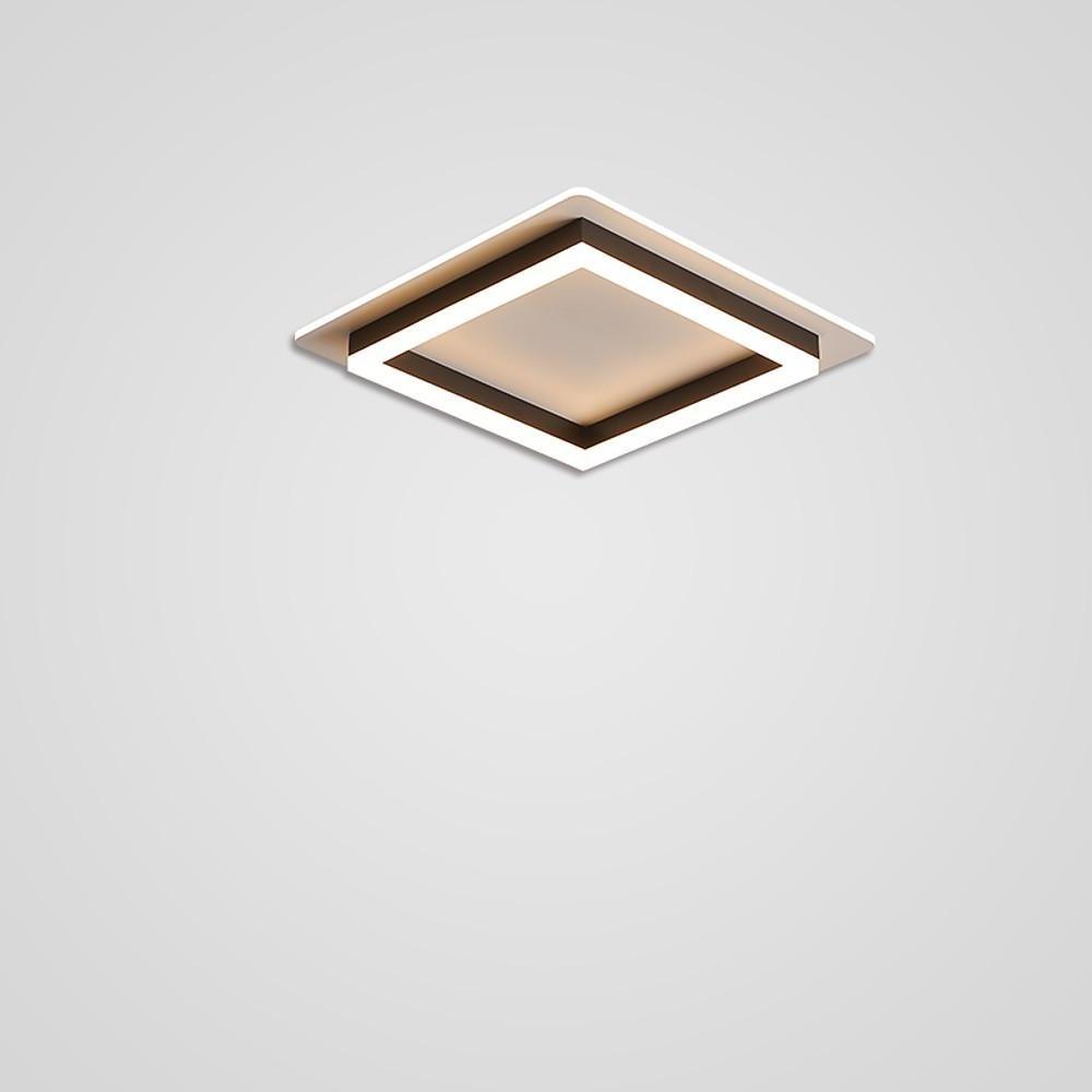 Square Modern LED Flush-Mount Ceiling Light, Set of 2 — Metal, Acrylic Shade, 36W, 16", Dual Color Temperature