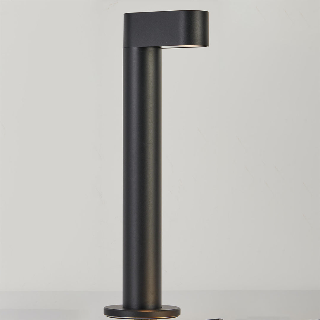 Modern LED Pathway Bollard Light — Sand-Black Aluminum, Transparent Glass, 3000K, IP65, 8W–16W, 350mm–800mm
