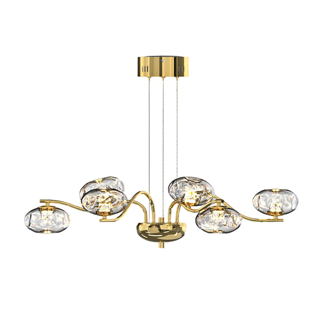 Magic Bean Modern LED Chandelier — Nanoclear Glass, 9- or 16-Light, Three-Color Dimming, Ra≥97 Full Spectrum, Black or Copper