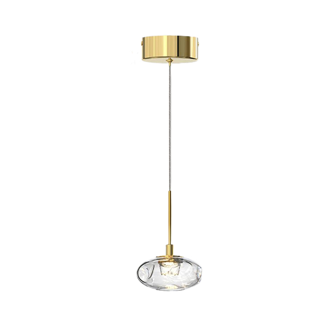 Minimalist Italian Ring Pendant Light — Nano Glass & Stainless Steel, LED, 3-Step Dimming, Ra≥97, Chrome or Gold