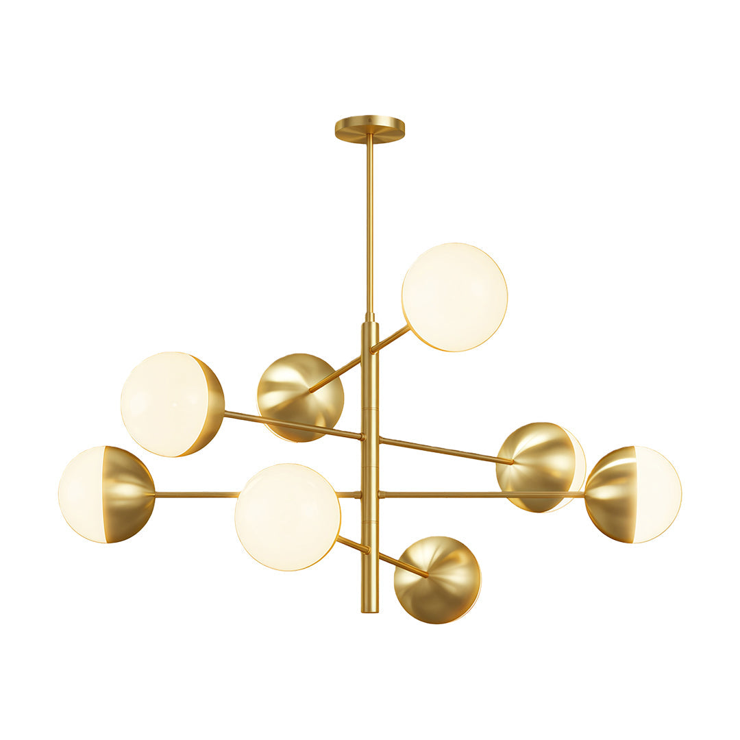 Magic Bean Globe Chandelier — Solid Copper Frame, Clear Glass Shades, G9, 35.4" / 39.4" / 43.3"