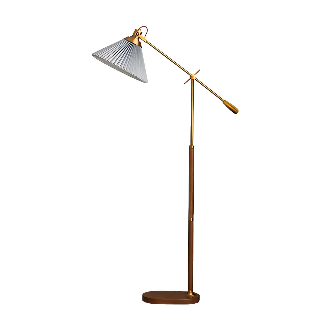 Retro Adjustable Floor Reading Lamp with Swing Arm for Bedroom Tasks Luxe