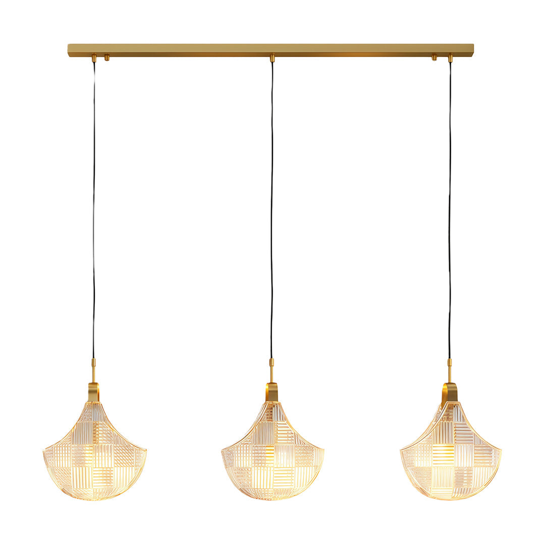 Shell Chandelier — Seashell Glass Shades, Full Copper Frame, G9, 3/7/9/16-Light, Copper / Chrome / Black