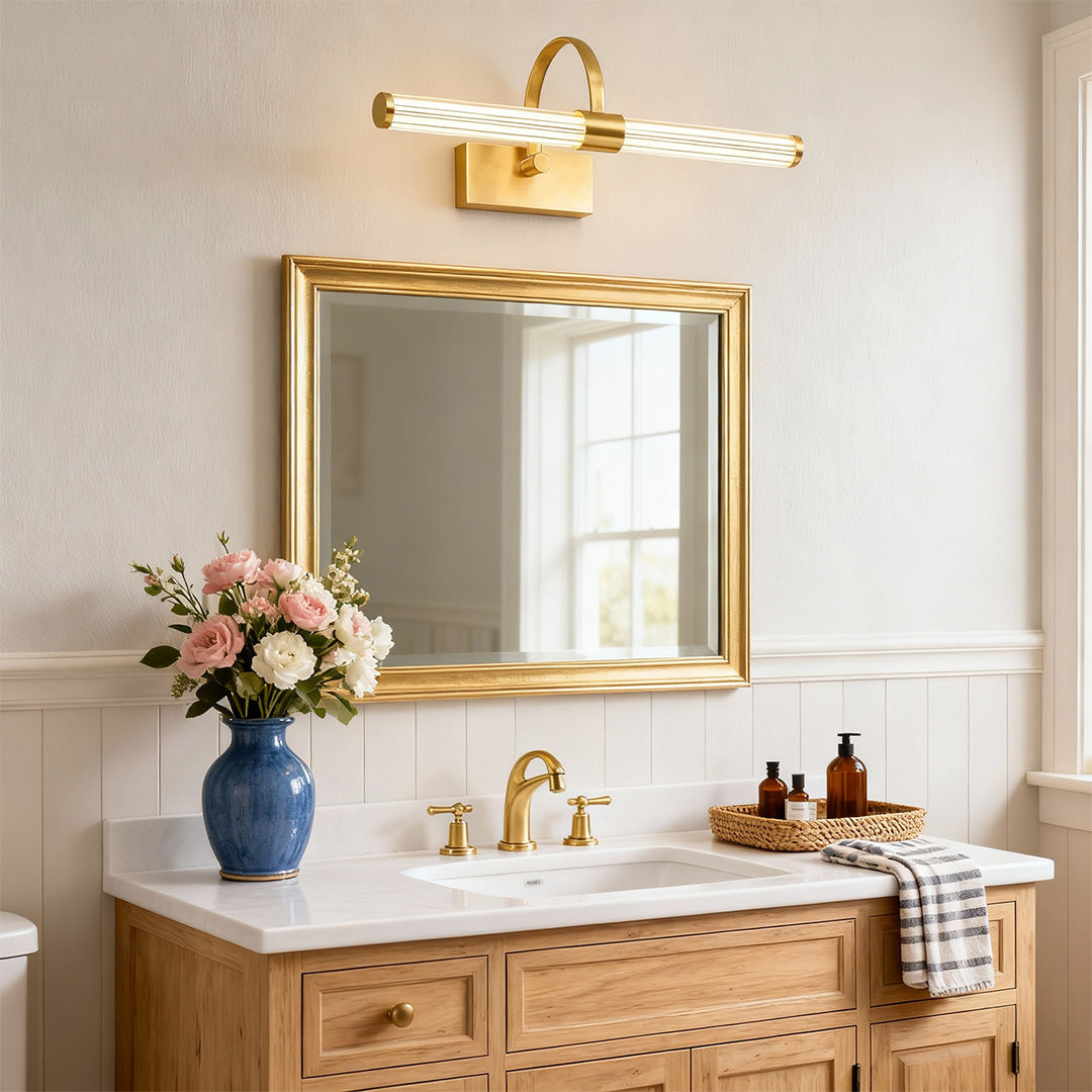 Minimalist Solid Copper Vanity Light Bar — LED, 18W/24W, 450mm & 600mm, Copper or Black