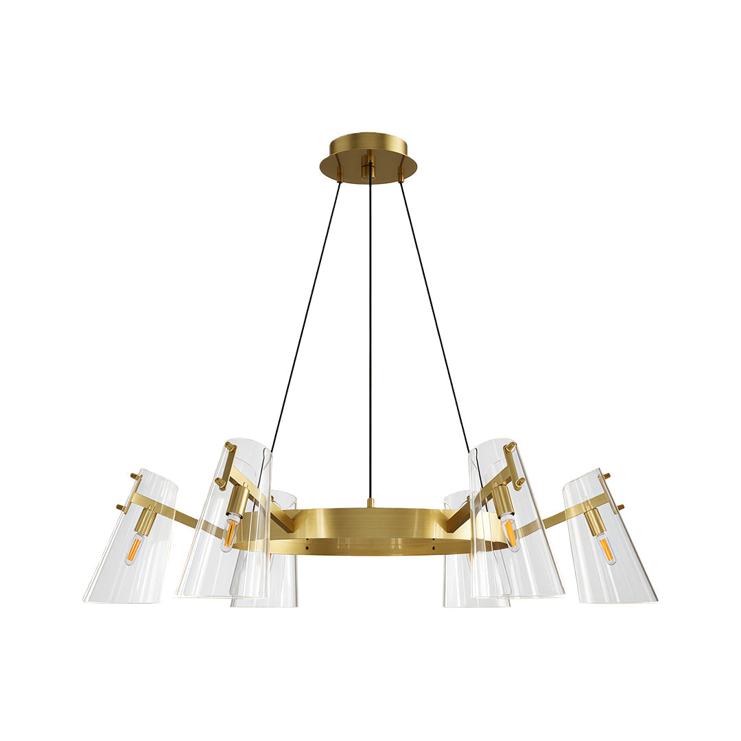 Modern Cluster Chandelier — All-Copper Frame, Acrylic Shade, G9, 6- or 8-Light, Copper / Chrome / Black