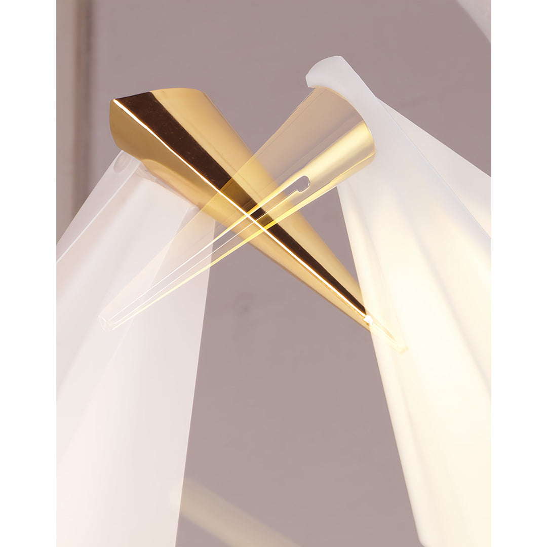 Origami Crane Wall Sconce — PP & Metal, Gold Accent, LED 6W, 3000K Warm White