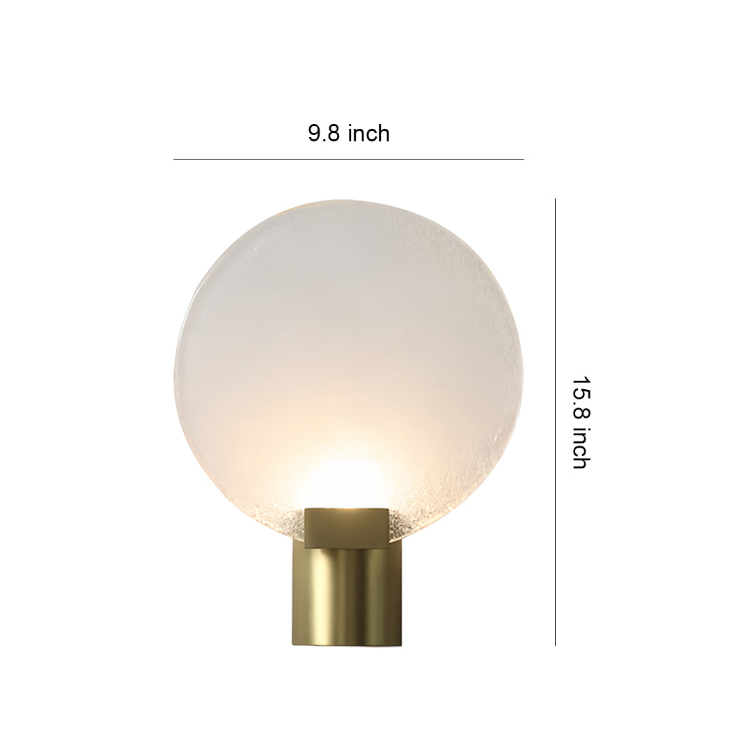 Round Glass Wall Sconce — Bronze Metal, G9, 3000K Warm Light, 9.8"