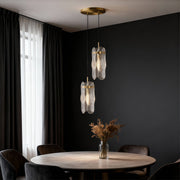 Brass and Glass Pendant Light — Solid Copper Body, E14, Three-Color Dimming, 1- or 2-Light, 1.8m Adjustable Chain