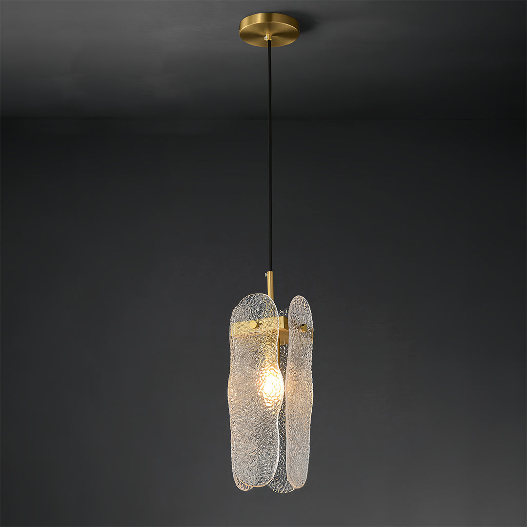 Brass and Glass Pendant Light — Solid Copper Body, E14, Three-Color Dimming, 1- or 2-Light, 1.8m Adjustable Chain