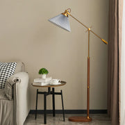 Retro Adjustable Floor Reading Lamp with Swing Arm for Bedroom Tasks Luxe