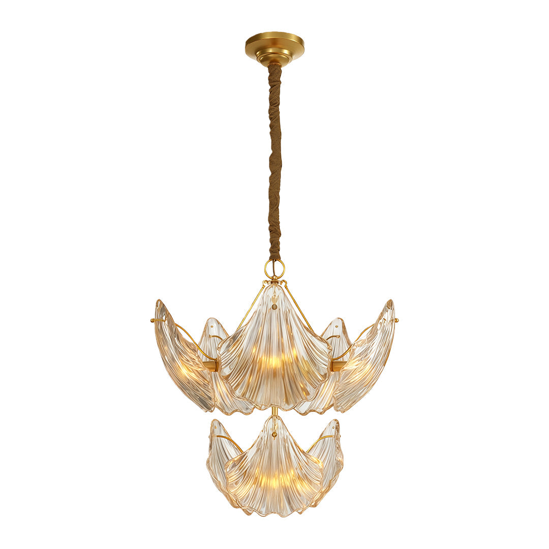 Copper and Glass Large Chandelier — Modern, E14, 8-Head or 20-Head, Black / Chrome / Copper Finish