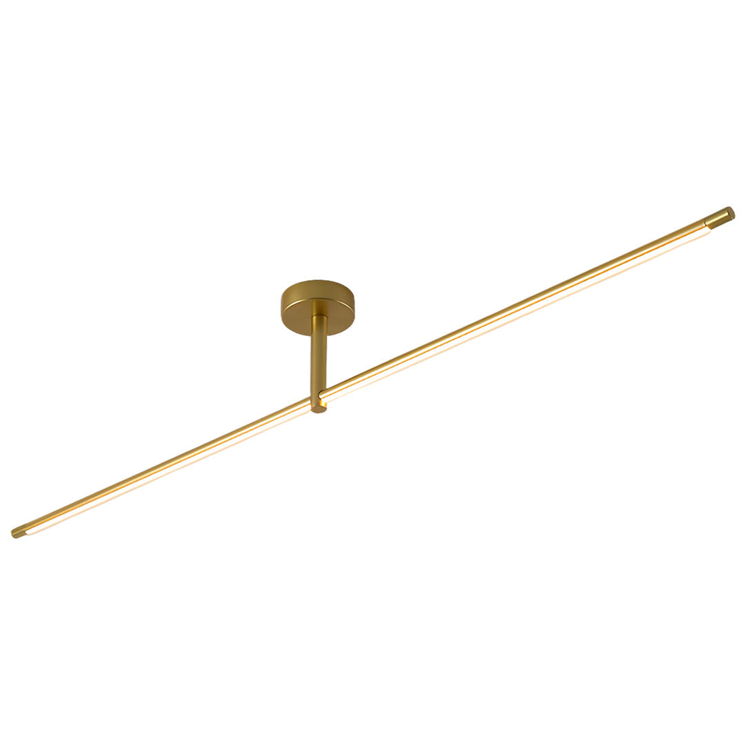 Minimalist Linear Semi-Flush Mount — Aluminum & Wrought Iron, Acrylic Shade, 12W–24W LED, 68cm–128cm