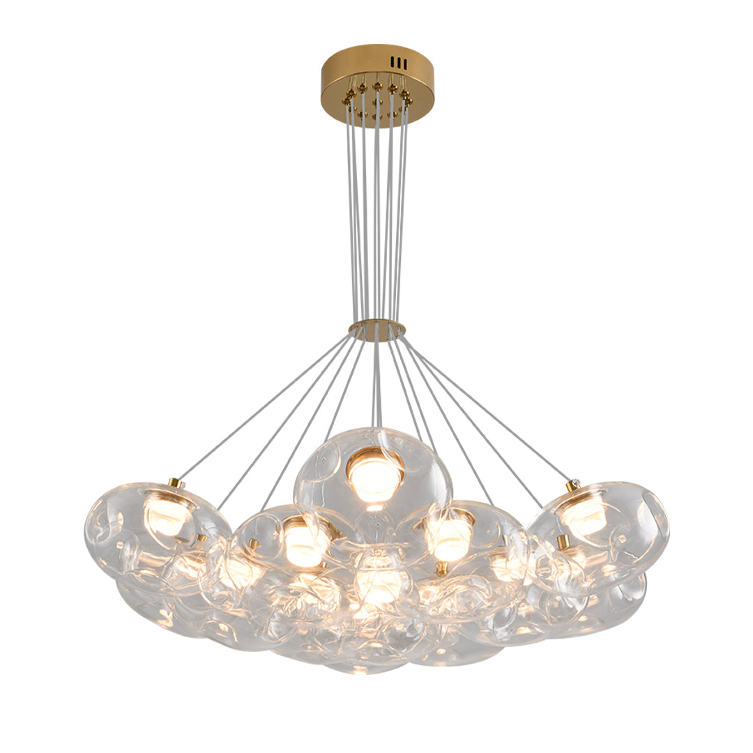 Minimalist Starry Sky LED Chandelier — Stainless Steel and Glass, 7- or 13-Light, Three-Color Dimming, Ra≥97