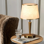 Elegant Nordic Brass Table Lamp with Fabric Shade – Modern Decorative Lighting Luxe