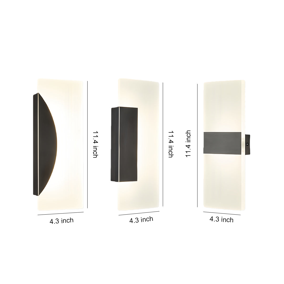 Minimalist Brass Wall Sconce — Full-Copper, Integrated LED, 4W, 4000K, Acrylic Shade, Black/Gold or Copper Finish