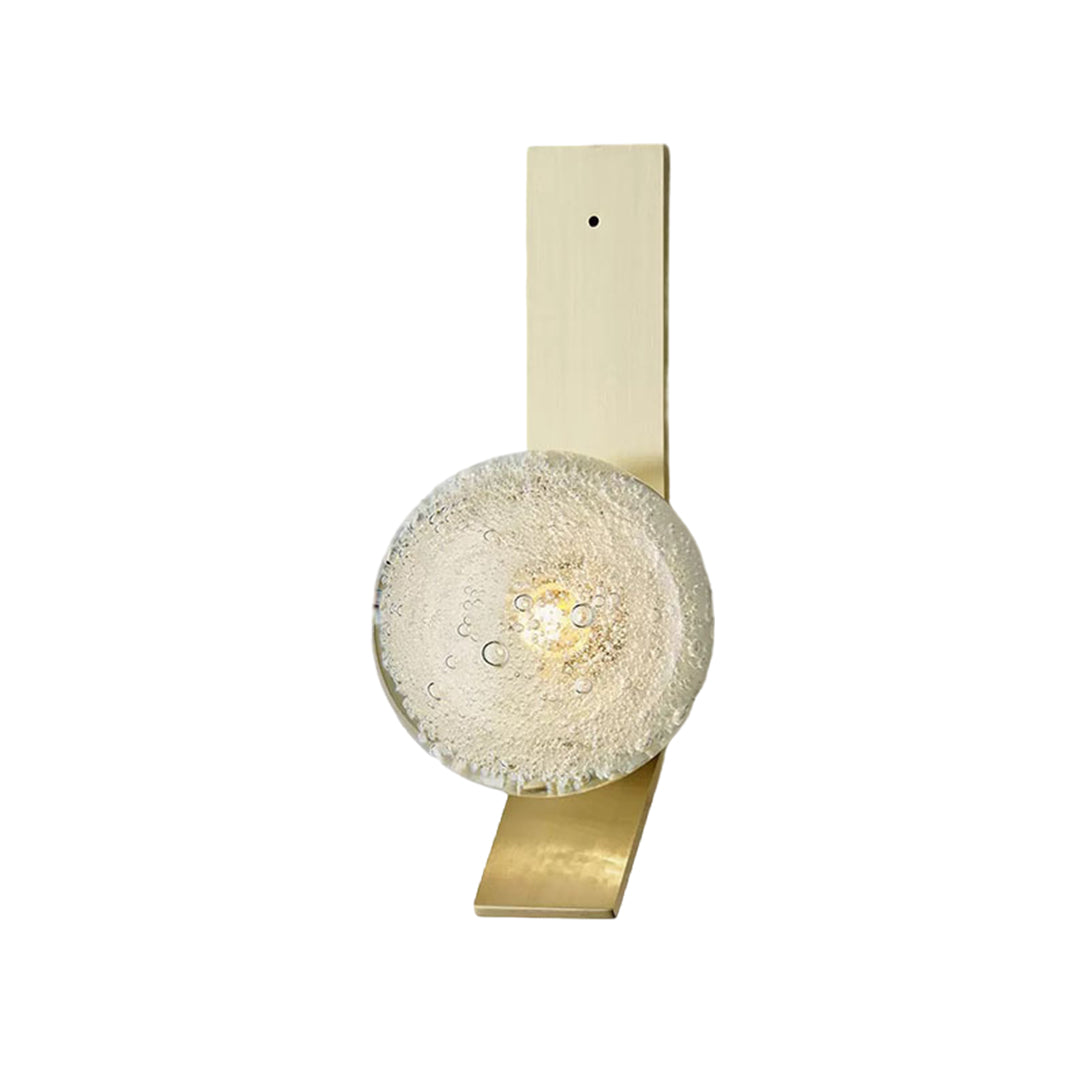Glass Bubble Wall Sconce — Iron Frame, LED 3000K, Single 7W or Dual 14W, Gold / White / Black / Bronze