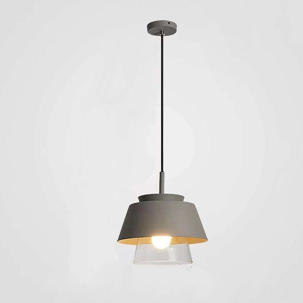 Minimalist Industrial Mini Pendant — Metal and Glass, 1-Light LED, 59" Adjustable Cord, E26/E27, 10W
