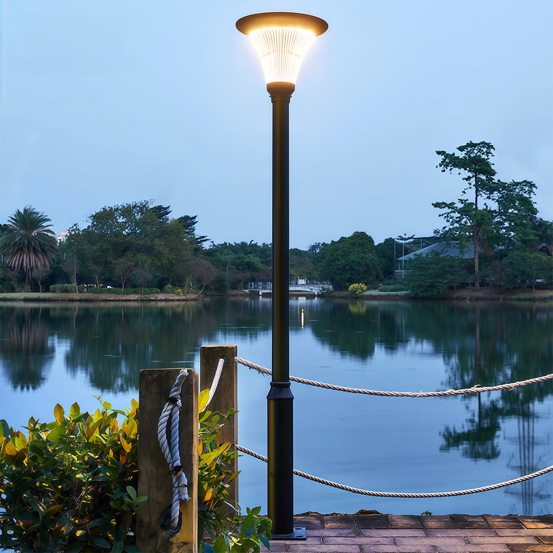 Commercial Outdoor Street Light — Die-Cast Aluminum, Solar 20W or Hardwired 50W LED, 20000mAh, IP65 Weatherproof