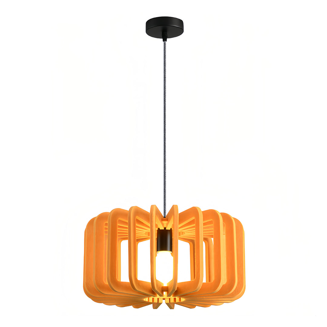 Acoustic Felt Drum Pendant Light — PET Felt and Iron, 15.75" Wide, Adjustable 2m Chain, Sound-Absorbing