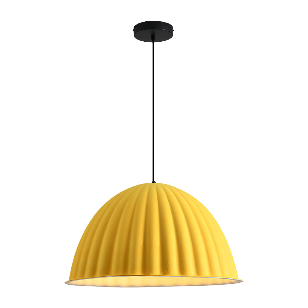 Pumpkin-Shaped Felt Pendant Light — PET Felt, Sound-Absorbing, E27, 14"–30" dia.