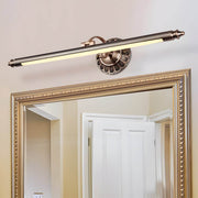 bronze finish retro cylinder led bathroom vanity light with floral accents
