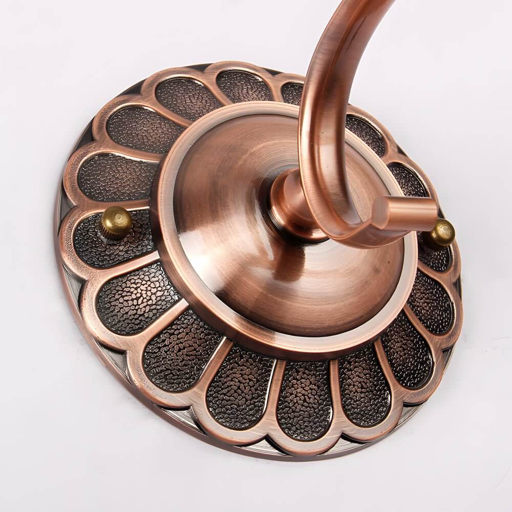 bronze finish retro cylinder led bathroom vanity light with floral accents