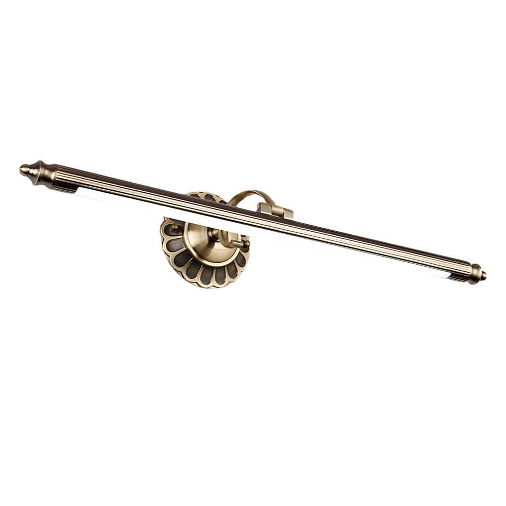 bronze finish retro cylinder led bathroom vanity light with floral accents