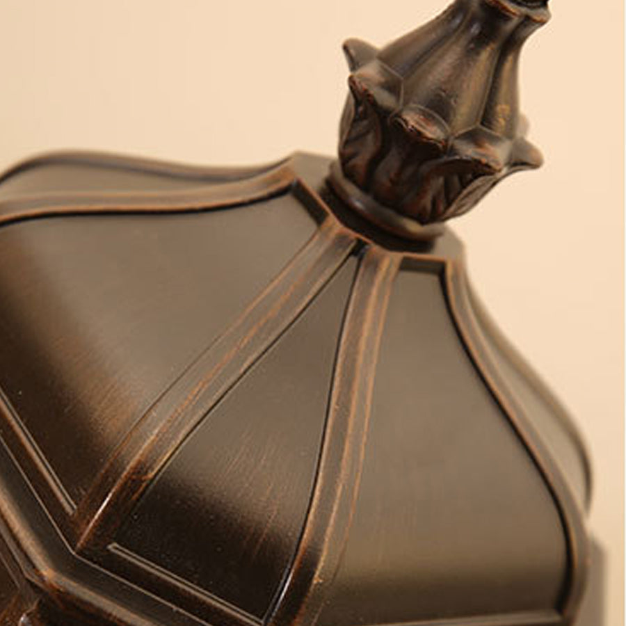 Lantern-Style Outdoor Pillar Light — Die-Cast Aluminum, Frosted Glass, E27, IP23 Weatherproof