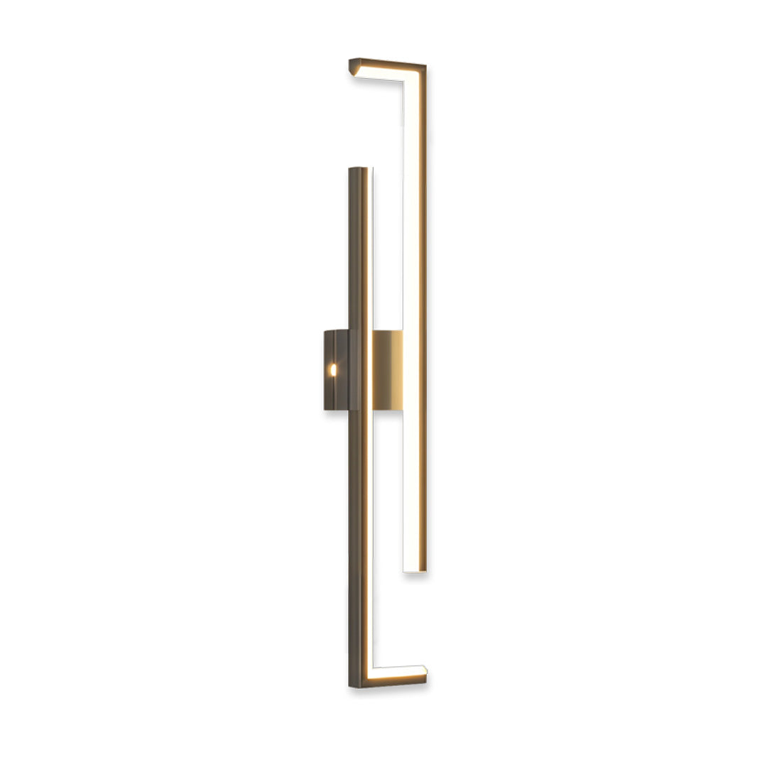 Minimalist Long Bar Wall Sconce — Iron and Acrylic, LED, 3-Step Dimming, Black or Gold, 23.6"–47.2"