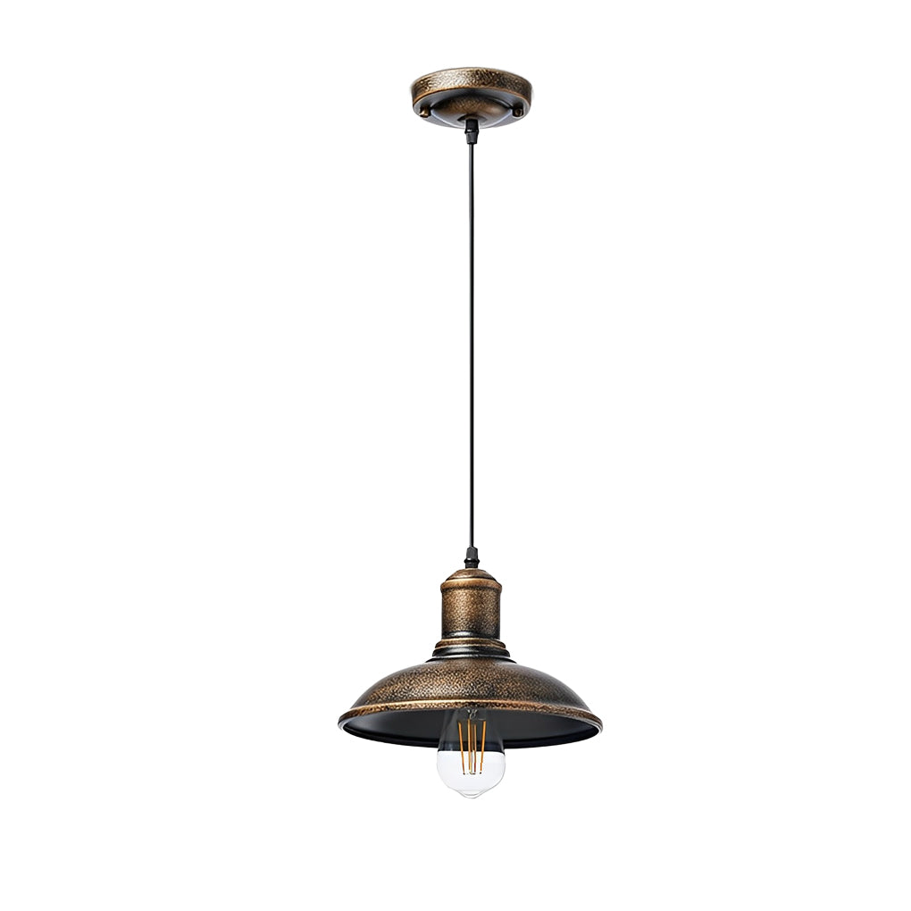 Industrial Retro Outdoor Hanging Light — Iron, Bronze Finish, E27 LED, IP65 Weatherproof, 9.45"