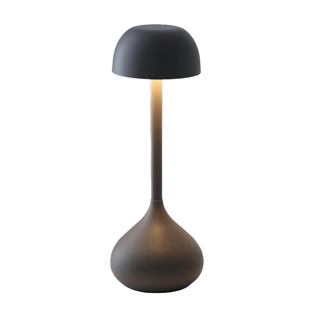 Minimalist Gourd-Shaped Rustic Metal Table Lamp - Rechargeable Design Luxe