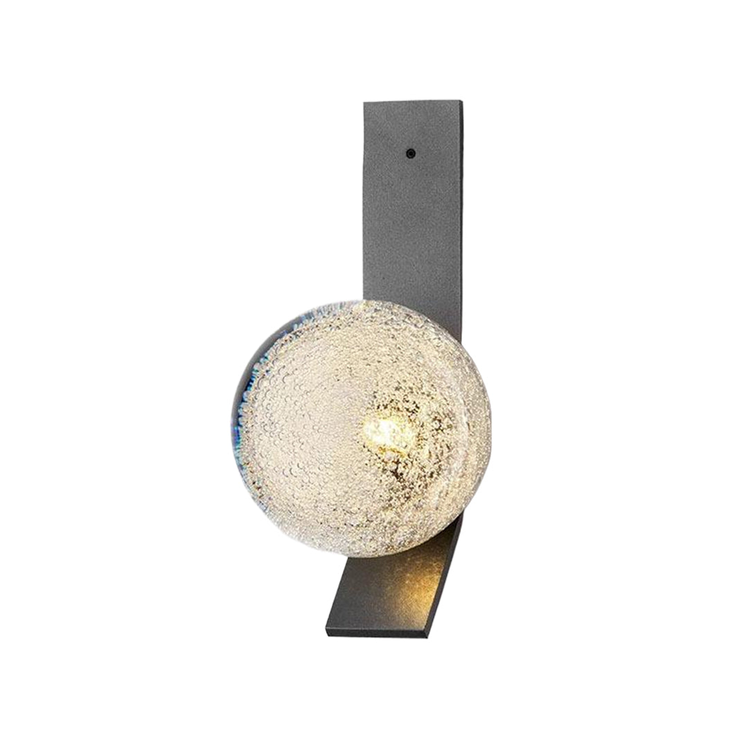 Glass Bubble Wall Sconce — Iron Frame, LED 3000K, Single 7W or Dual 14W, Gold / White / Black / Bronze