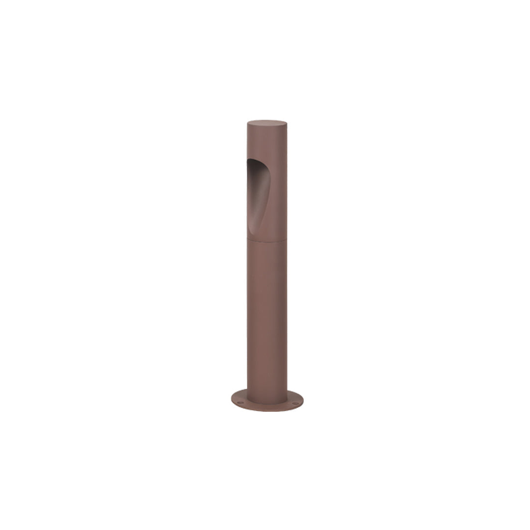 Minimalist Cylindrical LED Bollard Light — Aluminum & Clear Glass, 7W / 9W, IP65, DC24V Hardwired, Gray or Coffee Brown, 4 Heights