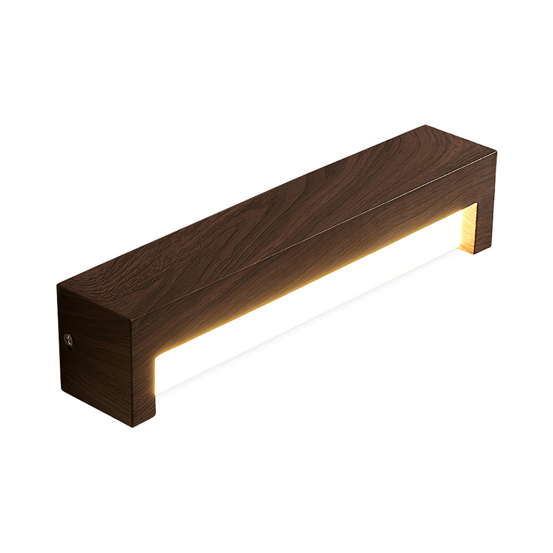 Wood Grain Wall Sconce — Iron with Acrylic Shade, LED, 3-Step Dimming, 35cm / 50cm