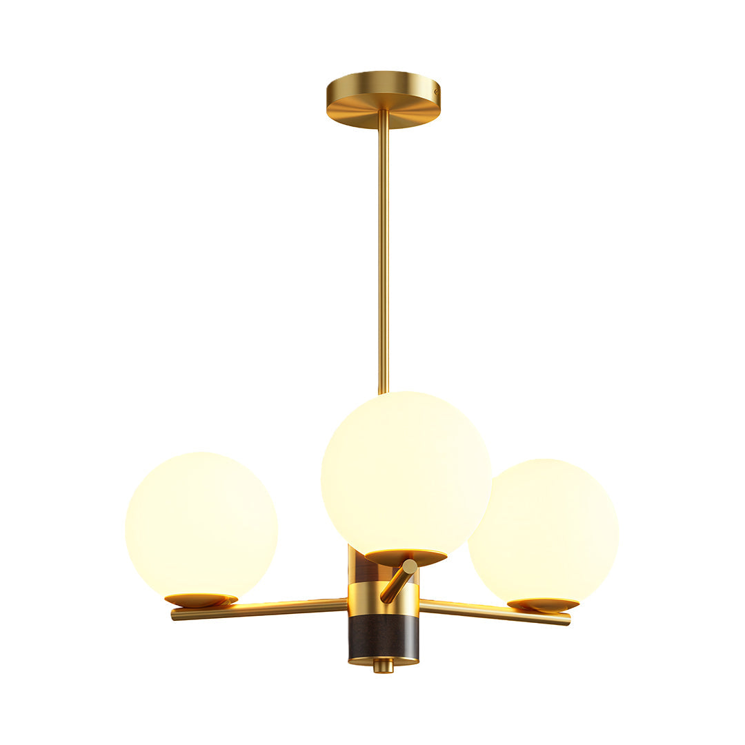 Asymmetrical Art Minimalist Chandelier — Full Copper, Transparent Glass Shades, G9, 3-, 6-, or 8-Light