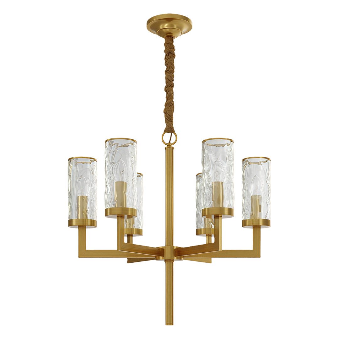 Minimalist Cluster Island Chandelier — Transparent Glass, Full Copper Frame, E14, 6/8/10/15-Light