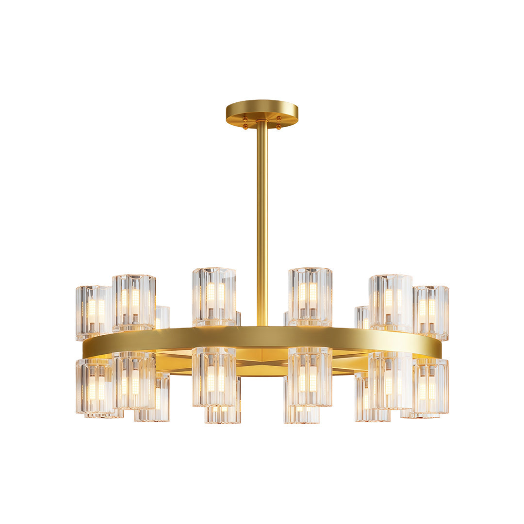 Multi-Tier Crystal Chandelier — Solid Copper Frame, 24- to 48-Light, G4, Black / Chrome / Copper Finish